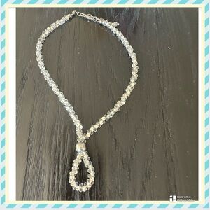 Silver and clear bead necklace
